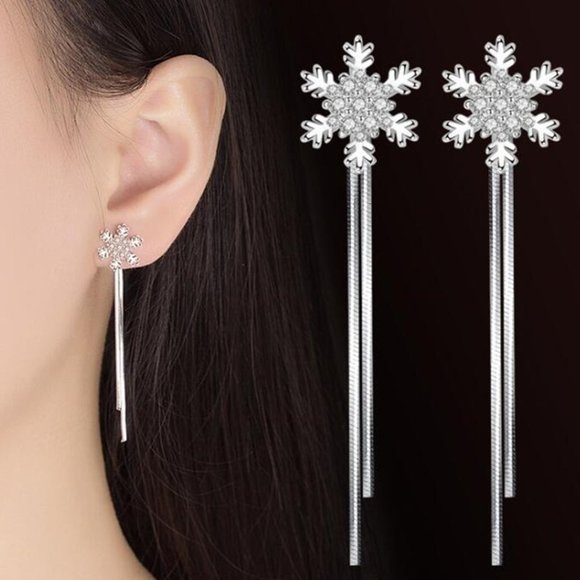 Jewelry - 925 sterling silver Hollow Flowers Exaggerated Pop Earrings for women, J159